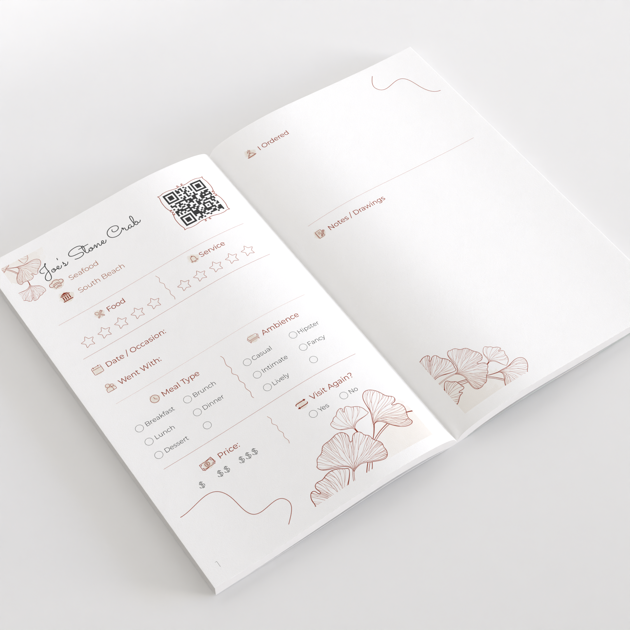 Miami Restaurant Passport open book interior